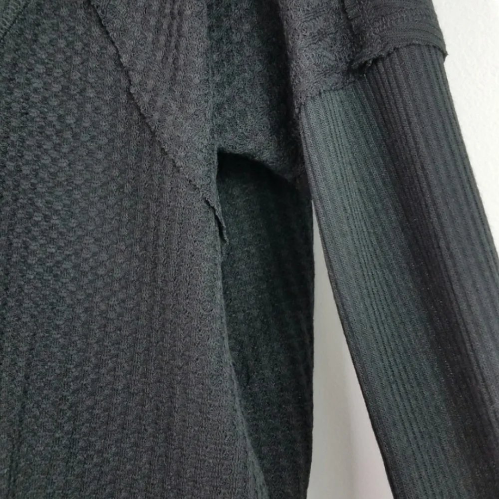 Black Bohemian Long Sleeve Thermal Top